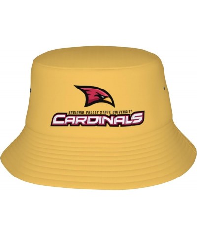 Saginaw Valley State University Logo Bucket Hats Fashion Sun Cap Packable Outdoor Fisherman Hat Black $11.50 Bucket Hats