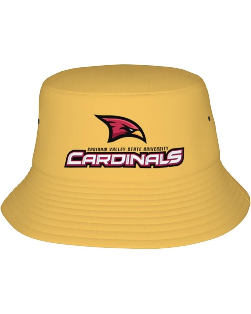 Saginaw Valley State University Logo Bucket Hats Fashion Sun Cap Packable Outdoor Fisherman Hat Black $11.50 Bucket Hats