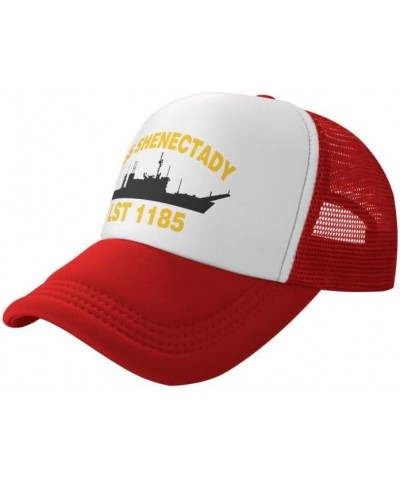 USS SHENECTADY LST 1185 Flag-Trucker Hats Denim Hats Cowboy Knit hat Baseball Caps Fisherman's hat Red $12.43 Baseball Caps