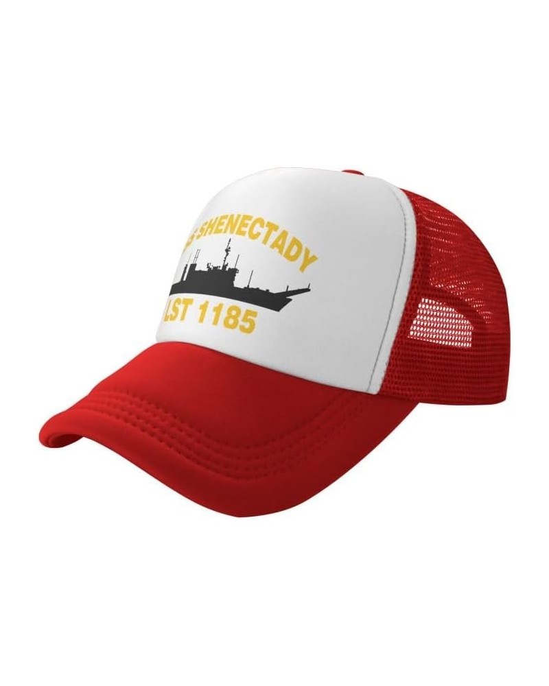 USS SHENECTADY LST 1185 Flag-Trucker Hats Denim Hats Cowboy Knit hat Baseball Caps Fisherman's hat Red $12.43 Baseball Caps