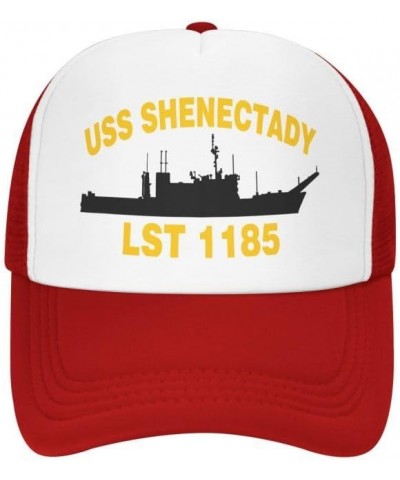 USS SHENECTADY LST 1185 Flag-Trucker Hats Denim Hats Cowboy Knit hat Baseball Caps Fisherman's hat Red $12.43 Baseball Caps