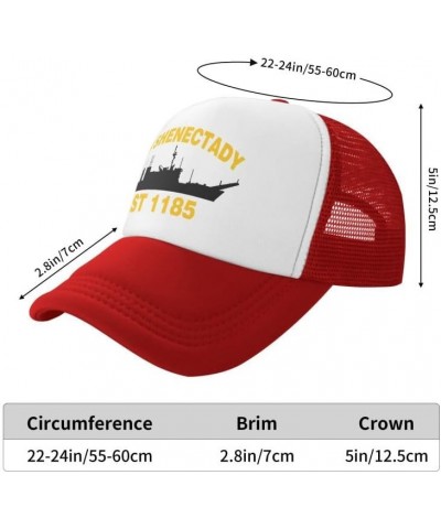 USS SHENECTADY LST 1185 Flag-Trucker Hats Denim Hats Cowboy Knit hat Baseball Caps Fisherman's hat Red $12.43 Baseball Caps