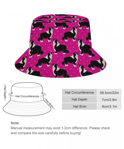 Border Collie Dog Bucket Hat for Men Women Funny Summer Beach Fishing Hat Packable Outdoor Sun Fisherman Hat Travel Hiking Un...