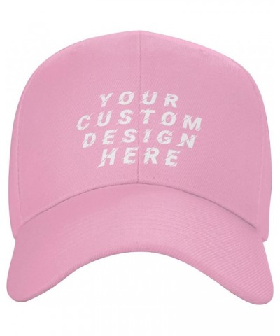 Custom Hats for Men Design Your Own Personalized Text Photo Logo Hats Pink $7.77 Baseball Caps