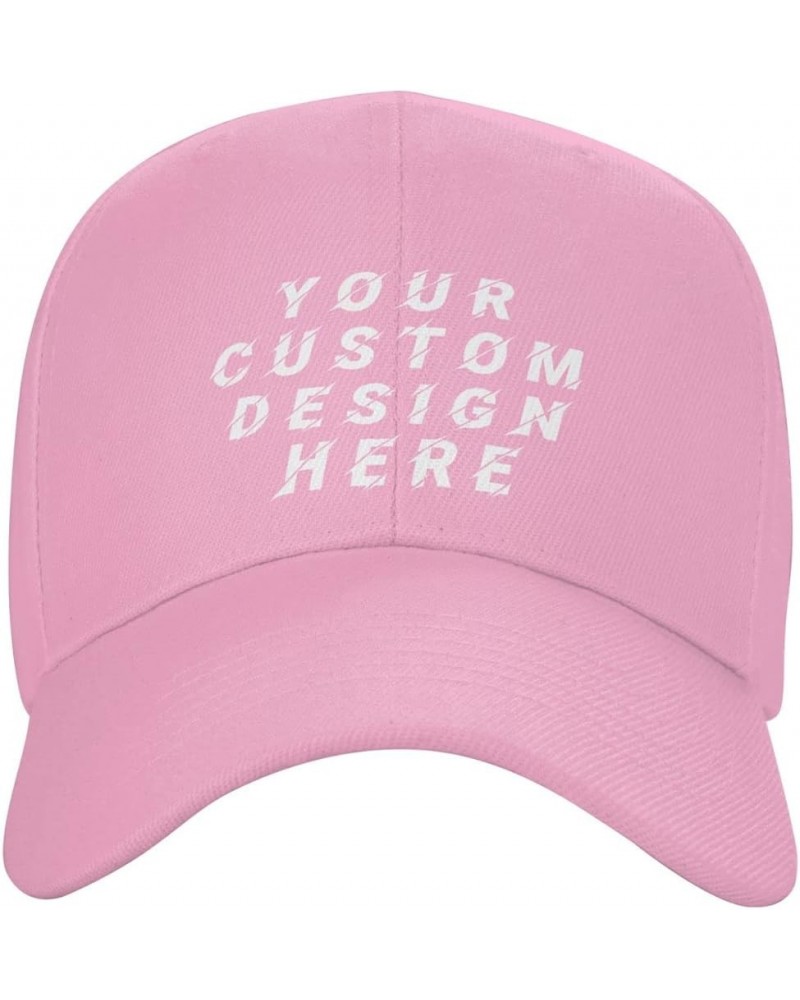 Custom Hats for Men Design Your Own Personalized Text Photo Logo Hats Pink $7.77 Baseball Caps