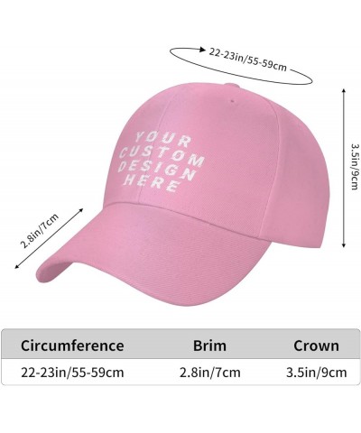 Custom Hats for Men Design Your Own Personalized Text Photo Logo Hats Pink $7.77 Baseball Caps