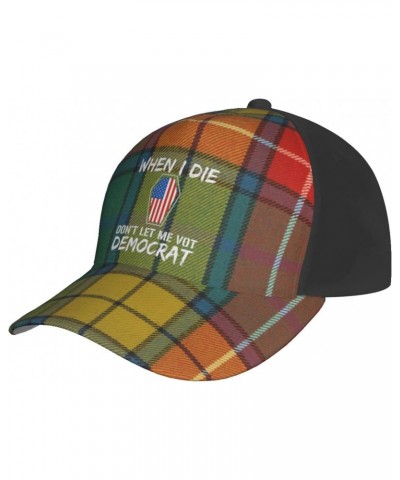 When I Die Don't Let Me Vote Democrat Baseball Cap Adjustable Men Women Tucker Dad Hat Black $17.53 Baseball Caps