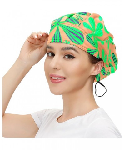 Adjustable Working Caps, Elastic Bandage Tie Back Hats, Cover Hair Bouffant Hats with Sweatband 99 Flower Leaves (360) $9.99 ...