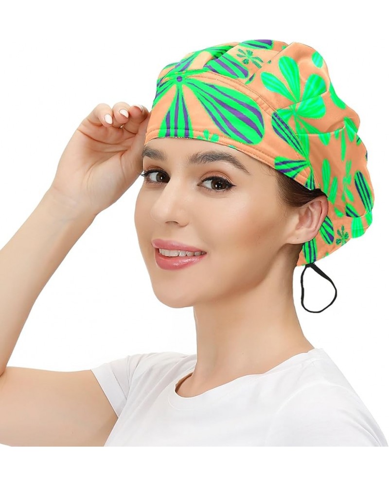 Adjustable Working Caps, Elastic Bandage Tie Back Hats, Cover Hair Bouffant Hats with Sweatband 99 Flower Leaves (360) $9.99 ...