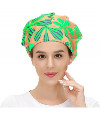 Adjustable Working Caps, Elastic Bandage Tie Back Hats, Cover Hair Bouffant Hats with Sweatband 99 Flower Leaves (360) $9.99 ...