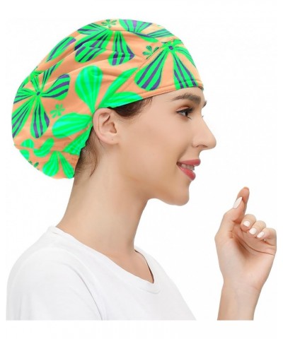 Adjustable Working Caps, Elastic Bandage Tie Back Hats, Cover Hair Bouffant Hats with Sweatband 99 Flower Leaves (360) $9.99 ...