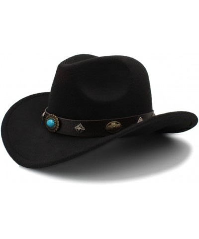 Cowboy Hat 2020 Fashion Elegant New Men Women Western Cowboy Hat Outdoor Big Brim Hat Solid Jazz Hat Dropshipping (Color : Co...