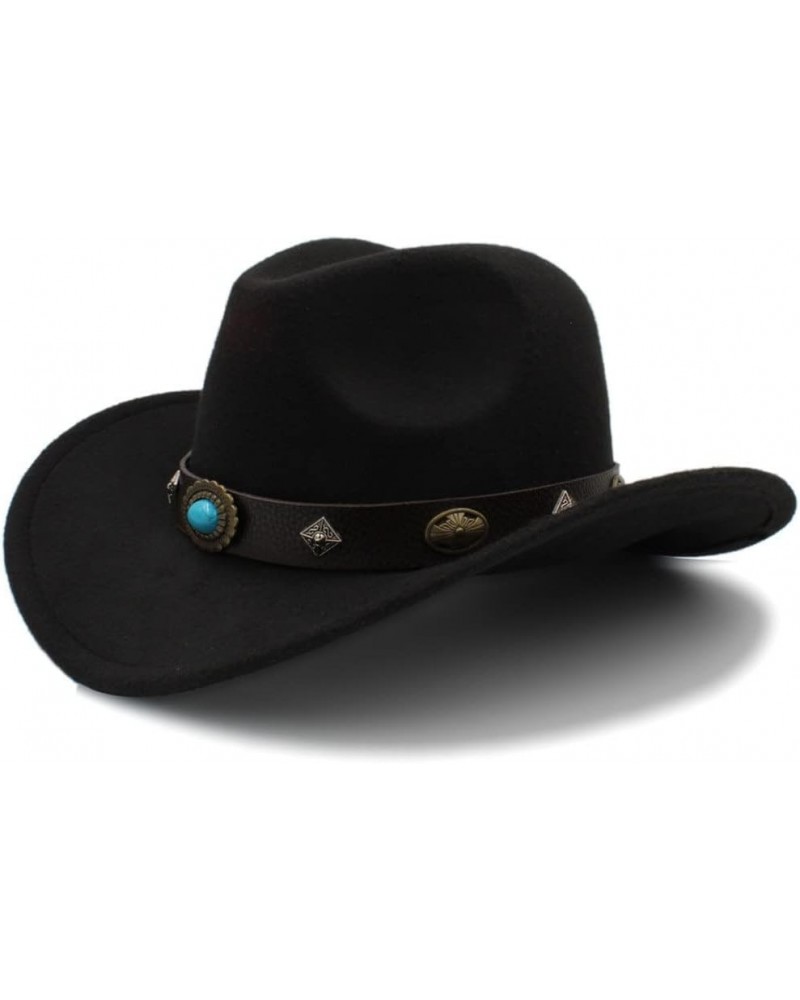 Cowboy Hat 2020 Fashion Elegant New Men Women Western Cowboy Hat Outdoor Big Brim Hat Solid Jazz Hat Dropshipping (Color : Co...