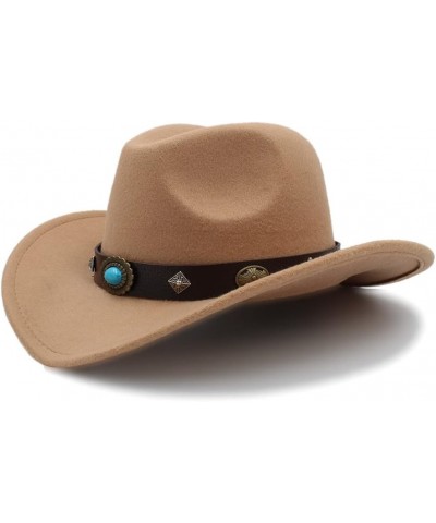 Cowboy Hat 2020 Fashion Elegant New Men Women Western Cowboy Hat Outdoor Big Brim Hat Solid Jazz Hat Dropshipping (Color : Co...