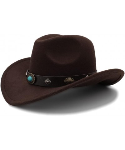 Cowboy Hat 2020 Fashion Elegant New Men Women Western Cowboy Hat Outdoor Big Brim Hat Solid Jazz Hat Dropshipping (Color : Co...