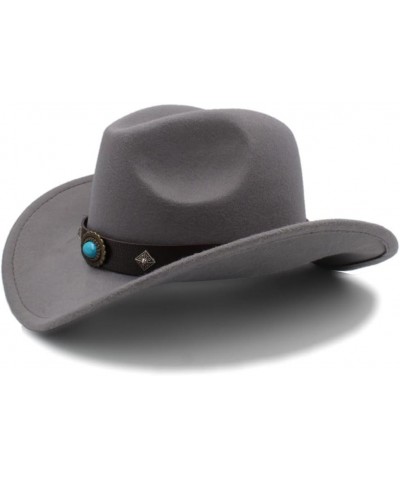 Cowboy Hat 2020 Fashion Elegant New Men Women Western Cowboy Hat Outdoor Big Brim Hat Solid Jazz Hat Dropshipping (Color : Co...