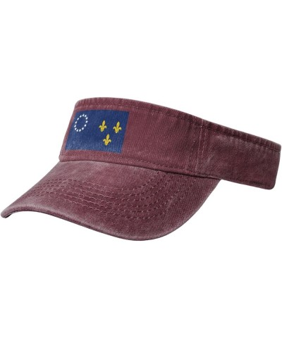 Flag of Louisville, Kentucky (1934-2003) Sun Visor Hats for Women Men Adjustable Sports Sun Hats Cotton Golf Cap Red $12.63 V...