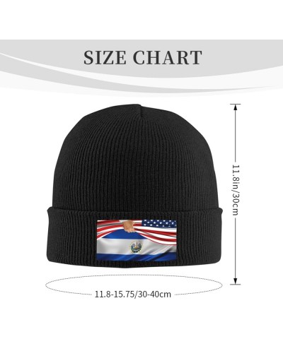 Knitted Hat Men Women Winter Hats Warm Soft Cute Plain Skull Beanie Cap for Outdoor American Flag and El Salvador Flag1 $9.53...