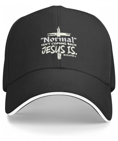 Normal Isn't Coming Back Jesus is Comfortable Sandwich Bill Cap Perfect for Leisure $14.10 Baseball Caps