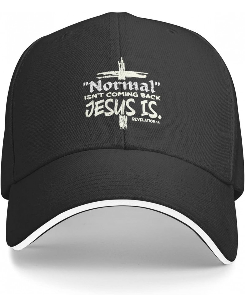 Normal Isn't Coming Back Jesus is Comfortable Sandwich Bill Cap Perfect for Leisure $14.10 Baseball Caps