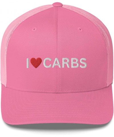 I Love Carbs Hat - Mesh Trucker Hat, I Heart Carbs, Nutritionist Gift, Dietitian Gifts, Pizza, Junk Food Pink $20.16 Baseball...