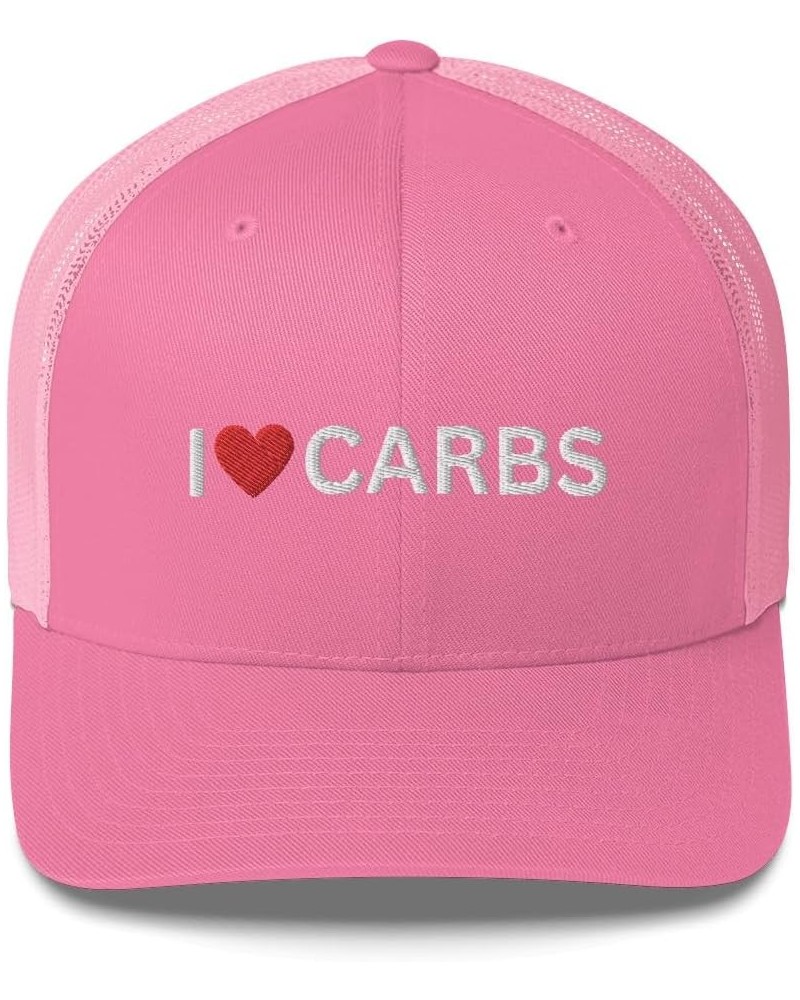 I Love Carbs Hat - Mesh Trucker Hat, I Heart Carbs, Nutritionist Gift, Dietitian Gifts, Pizza, Junk Food Pink $20.16 Baseball...