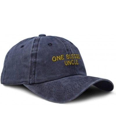 Custom Soft Washed Baseball Cap 1 Blessed Uncle Blessed Family E Uncle Cotton Navy Design Only $12.00 Baseball Caps