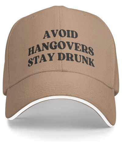 Avoid Hangovers-Stay-Drunk Hat for Men Women Baseball Cap Trucker Hat Dad Hat Natural $16.72 Baseball Caps