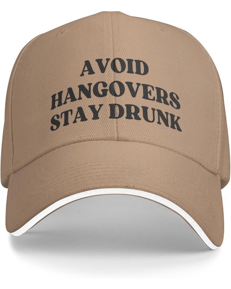 Avoid Hangovers-Stay-Drunk Hat for Men Women Baseball Cap Trucker Hat Dad Hat Natural $16.72 Baseball Caps