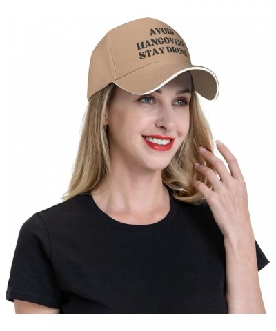 Avoid Hangovers-Stay-Drunk Hat for Men Women Baseball Cap Trucker Hat Dad Hat Natural $16.72 Baseball Caps