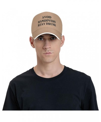 Avoid Hangovers-Stay-Drunk Hat for Men Women Baseball Cap Trucker Hat Dad Hat Natural $16.72 Baseball Caps