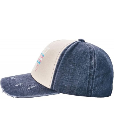 Protect Trans Kids Adult Washed Cowboy Hat Baseball Hat Outdoor Travel Hat Denim Hat Navy Blue $13.37 Cowboy Hats