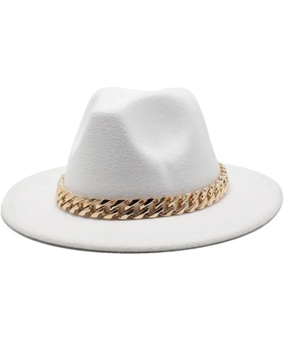 Women Men Spring Winter Fedora Hat Square Chain Unisex Jazz Hat 13 59-61cm $20.28 Fedoras