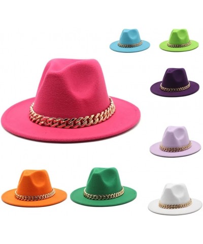 Women Men Spring Winter Fedora Hat Square Chain Unisex Jazz Hat 13 59-61cm $20.28 Fedoras