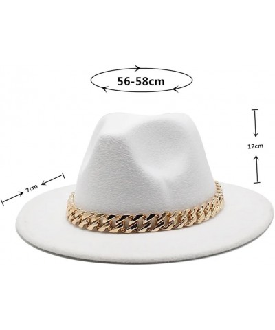 Women Men Spring Winter Fedora Hat Square Chain Unisex Jazz Hat 13 59-61cm $20.28 Fedoras