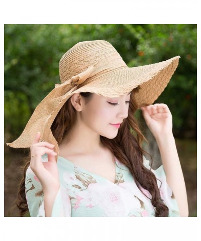 Women's Church Hat Wide Brim Flower Bridal Shower Hat Flounce Cocktail Tea Party Bridal Dress Hats Khaki 3 $10.07 Fedoras