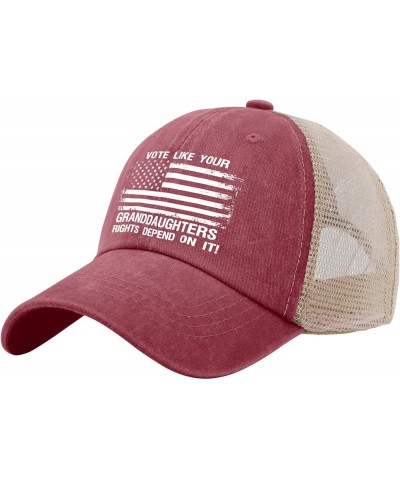 Vote Like Your Granddaughters' Rights Depend On It! Golf Hat Custom Hats for Men AllBlack Hiking Hat Women Gifts Wine Red02 $...