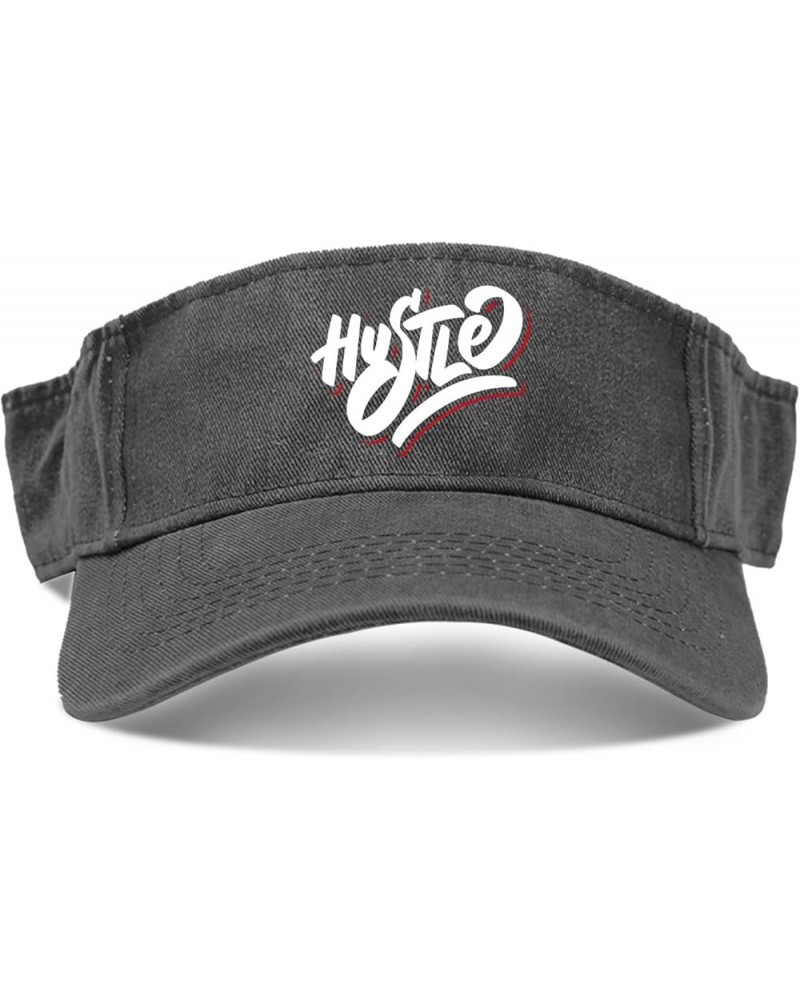 Men's Hustle Hat Sun Visor for Teens Visor with Designs Sun Visor Allblack $10.45 Visors