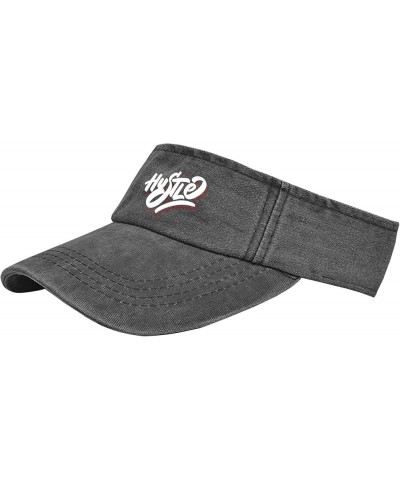 Men's Hustle Hat Sun Visor for Teens Visor with Designs Sun Visor Allblack $10.45 Visors