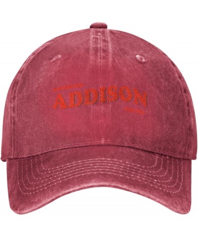 Addison Music Rae Hats for Men Women, Classic Adjustable Mesh Washed Denim Baseball Cap Hat Black Red $9.86 Baseball Caps