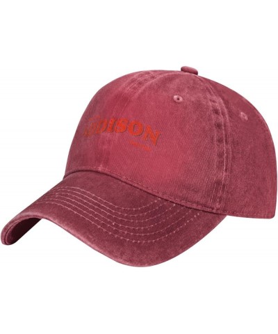 Addison Music Rae Hats for Men Women, Classic Adjustable Mesh Washed Denim Baseball Cap Hat Black Red $9.86 Baseball Caps