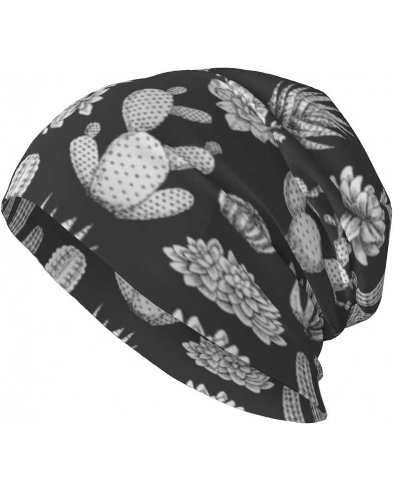 Cactus Printing Unisex Men Women Beanie Hat Warm Outdoor Hat Skullies Beanies Chemo Hat Black $9.80 Skullies & Beanies