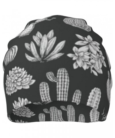 Cactus Printing Unisex Men Women Beanie Hat Warm Outdoor Hat Skullies Beanies Chemo Hat Black $9.80 Skullies & Beanies