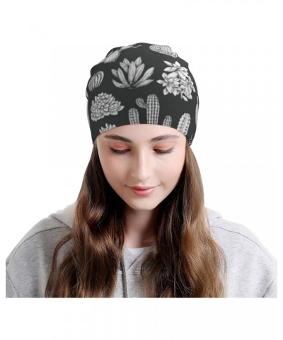 Cactus Printing Unisex Men Women Beanie Hat Warm Outdoor Hat Skullies Beanies Chemo Hat Black $9.80 Skullies & Beanies