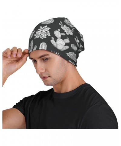 Cactus Printing Unisex Men Women Beanie Hat Warm Outdoor Hat Skullies Beanies Chemo Hat Black $9.80 Skullies & Beanies