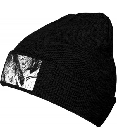 Junji Ito Beanie Hat for Men and Women Winter Thermal Cuffed Knit Skull Cap Ski Hats Black Black $11.57 Skullies & Beanies