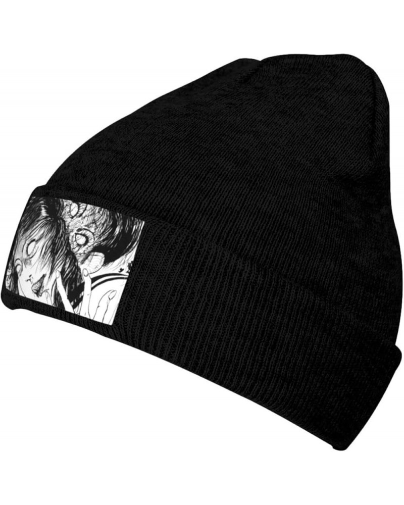 Junji Ito Beanie Hat for Men and Women Winter Thermal Cuffed Knit Skull Cap Ski Hats Black Black $11.57 Skullies & Beanies