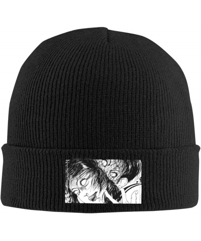 Junji Ito Beanie Hat for Men and Women Winter Thermal Cuffed Knit Skull Cap Ski Hats Black Black $11.57 Skullies & Beanies