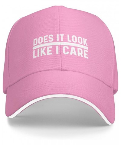 Does It Look Like I Care Hat for Men Baseball Caps Trendy Hats Pink $10.88 Baseball Caps