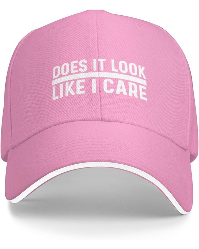 Does It Look Like I Care Hat for Men Baseball Caps Trendy Hats Pink $10.88 Baseball Caps